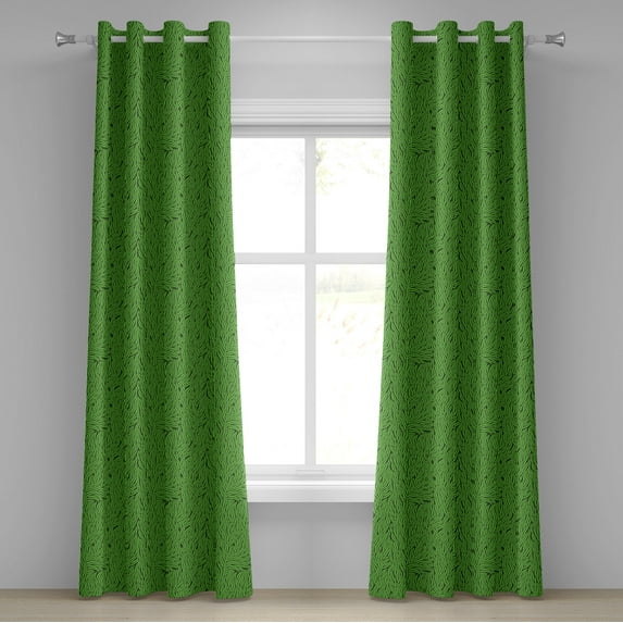 Ambesonne Green Grommet Curtain, Grass Growth Abstract, 50" x 72", Lime Green Emerald
