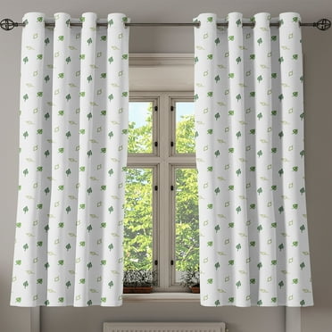 Ambesonne Green Grommet Curtain, Modern and Minimalistic, 50" x 54", Green