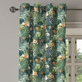 thumbnail image 1 of Ambesonne Green Grommet Curtain Single Panel, Hawaiian Tropical Flora, 50"x60", Green Dark Teal Orange, 1 of 5