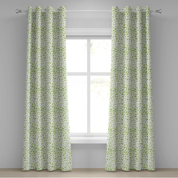 Ambesonne Green Grommet Curtain, Summer Spring Garden Leaf, 50" x 120", Green