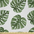 thumbnail image 1 of Ambesonne Green Leaf Fabric by the Yard Microfiber, Palm Leaves Nature, 2 Yards, White and Green, 1 of 2