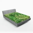 thumbnail image 1 of Ambesonne Green Leaf Fitted Sheet 2 Pcs Set, Fresh Jungle Aloha, King, Apple Green Fern Green, 1 of 3