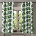 thumbnail image 1 of Ambesonne Green Leaf Grommet Curtain, Palm Leaves Nature, 50" x 63", White and Green, 1 of 6