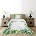 thumbnail image 1 of Ambesonne Green Leaf Quilted Bedspread Set 2 Pcs, Fresh Botany Art, Twin Size, Jade Green Lime Green, 1 of 6