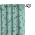 thumbnail image 1 of Ambesonne Green Leaves Window Curtains, Teal Scandinavian Art, Each 28" W x 63" L, Dark Seafoam Teal, 1 of 4