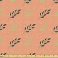 thumbnail image 1 of Ambesonne Green Leaves Fabric by the Yard Upholstery, Soft Dots and Branches, 3 Yards, Salmon and Peach, 1 of 5