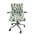 thumbnail image 1 of Ambesonne Green Leaves Office Chair Cover Stretchable High Back, Trees Stones Drawing, Pale Brown Dusk White, 1 of 1