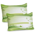 thumbnail image 1 of Ambesonne Green Pillow Sham 2 Pack, Abstract Fresh Nature, 26"x20", Apple Green Fern Green, 1 of 3