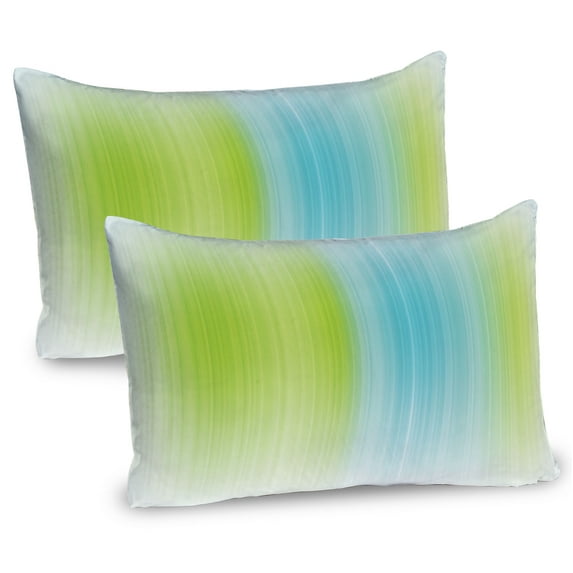 Ambesonne Green Pillow Sham 2 Pack, Digital Stripes Vertical, 30"x20", Blue Green