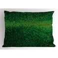 thumbnail image 1 of Ambesonne Green Pillow Sham, Digital Mosaic Pixel Grid, 36" X 20", Green, 1 of 2