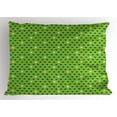 thumbnail image 1 of Ambesonne Green Pillow Sham, Fun Small Hearts, 26" X 20", Lime Green Dark Green, 1 of 2