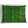 thumbnail image 1 of Ambesonne Green Pillow Sham, Retro Spring Abstract, 26" X 20", Pale Green and Fern Green, 1 of 2