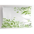 thumbnail image 1 of Ambesonne Green Pillow Sham, Spring Time Butterfly, 26" X 20", Lime Green Pale Green, 1 of 2