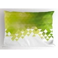 thumbnail image 1 of Ambesonne Green Pillow Sham, Triangular Abstract Pattern, 36" X 20", Yellow Green Lime Green, 1 of 2