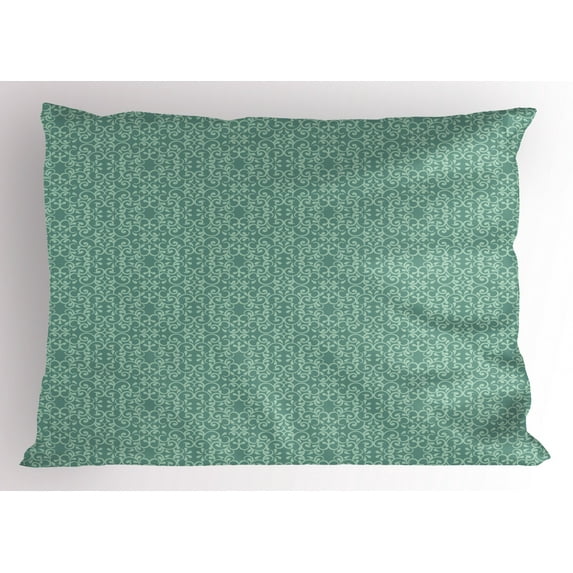 Ambesonne Green Pillow Sham, Vintage Victorian Ornate, 26" X 20", Turquoise Seafoam
