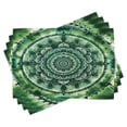 thumbnail image 1 of Ambesonne Green Place Mats Set of 4, Nature Monochrome Mandala Art, Standard Size, Emerald and Green, 1 of 5