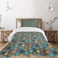 thumbnail image 1 of Ambesonne Green Quilted Bedspread Set 2 Pcs, Colorful Abstract Circle, Twin Size, Multicolor, 1 of 5