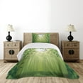thumbnail image 1 of Ambesonne Green Quilted Bedspread Set 2 Pcs, Exotic Trees in Forest Theme, Twin Size, Green, 1 of 3