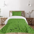 thumbnail image 1 of Ambesonne Green Quilted Bedspread Set 2 Pcs, Grass Growth Abstract, Twin Size, Lime Green Emerald, 1 of 3