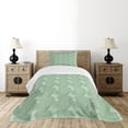thumbnail image 1 of Ambesonne Green Quilted Bedspread Set 2 Pcs, Lace Style Butterflies, Twin Size, Pale Green Turquoise, 1 of 3