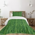 thumbnail image 1 of Ambesonne Green Quilted Bedspread Set 2 Pcs, Retro Spring Abstract, Twin Size, Pale Green and Fern Green, 1 of 5