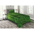 thumbnail image 1 of Ambesonne Green Quilted Bedspread Set 2 Pcs, Spring Forest Bush Rural, Twin Size, Green, 1 of 3