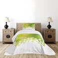 thumbnail image 1 of Ambesonne Green Quilted Bedspread Set 2 Pcs, Triangular Abstract Pattern, Twin Size, Yellow Green Lime Green, 1 of 3