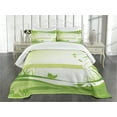 thumbnail image 1 of Ambesonne Green Quilted Bedspread Set 3 Pcs, Abstract Fresh Nature, Queen Size, Apple Green Fern Green, 1 of 5