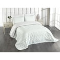 thumbnail image 1 of Ambesonne Green Quilted Bedspread Set 3 Pcs, Pastel Polka Dots, Queen Size, Mint Green White, 1 of 5