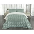 thumbnail image 1 of Ambesonne Green Quilted Bedspread Set 3 Pcs, Victorian, King Size, Pale Sage Green White, 1 of 3