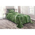 thumbnail image 1 of Ambesonne Green Quilted Coverlet 2 Pcs, Tropic Rain Forest and Sky, Twin Size, Green, 1 of 2