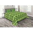 thumbnail image 1 of Ambesonne Green Quilted Coverlet 3 Pcs, Traditional Irish Clovers, King Size, Lime Green Dark Green, 1 of 4