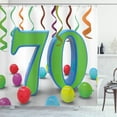 thumbnail image 1 of Ambesonne Green Shower Curtain, Balloons and Curls, 69"Wx84"L, Fern Green and Blue, 1 of 3