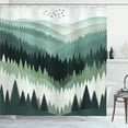 thumbnail image 1 of Ambesonne Green Shower Curtain, Boho Nature Woodland Valley, 69"Wx70"L, Grey Teal Cadet Blue, 1 of 4