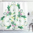 thumbnail image 1 of Ambesonne Green Shower Curtain, Celtic Curved Lines Art, 69"Wx84"L, Green Pink, 1 of 5
