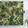 thumbnail image 1 of Ambesonne Green Shower Curtain, Modern Exotics Palm Tree Leaf, 69"Wx75"L, Khaki Teal Pastel Brown, 1 of 4