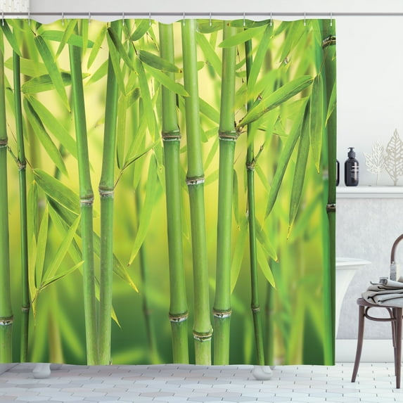 Ambesonne Green Shower Curtain, Nature Scenery Close up Scene, 69"Wx84"L, Apple Green