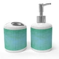 thumbnail image 1 of Ambesonne Green Soap Dispenser & Toothbrush Holder Set, Pixel Mosaic Love Pattern, 2 Pcs, Green, 1 of 6