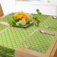 thumbnail image 1 of Ambesonne Green Table Runner & Placemats, Japanese Floral Waves, Placemat 4 pcs + Runner 16"x90", Yellow Green Apple Green, 1 of 2