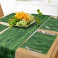 thumbnail image 1 of Ambesonne Green Table Runner & Placemats, Retro Spring Abstract, Placemat 4 pcs + Runner 16"x90", Pale Green and Fern Green, 1 of 2