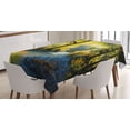 thumbnail image 1 of Ambesonne Green Tablecloth Rectangular Table Cover, Nature Forest Meadows, 52"x70", Avocado Green Fern Green, 1 of 4