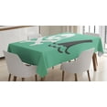 thumbnail image 1 of Ambesonne Green Tablecloth Rectangular Table Cover, Skull Shark Marine Words, 60"x90", Green White, 1 of 4