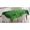 thumbnail image 1 of Ambesonne Green Tablecloth Rectangular Table Cover, Triangles Abstract Mosaic, 52"x70", Dark Green Pale Green, 1 of 4