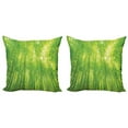 thumbnail image 1 of Ambesonne Green Throw Pillow Cover 2 Pack, Exotic Wildlife Scenery Print, 18", Green, 1 of 7