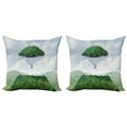 thumbnail image 1 of Ambesonne Green Throw Pillow Cover 2 Pack, Hot Air Balloon Mountain, 20", Green, 1 of 6