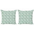 thumbnail image 1 of Ambesonne Green Throw Pillow Cover 2 Pack, Watercolor Tropical Palm, 18", Forest Green White, 1 of 2