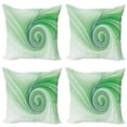 thumbnail image 1 of Ambesonne Green Throw Pillow Cover 4 Pack, Abstract Fractal Spirals, 24", Green, 1 of 5