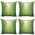 thumbnail image 1 of Ambesonne Green Throw Pillow Cover 4 Pack, Exotic Trees in Forest Theme, 16", Green, 1 of 5