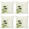 thumbnail image 1 of Ambesonne Green Throw Pillow Cover 4 Pack, Flowers Leaves Dragonfly, 16", Pale Green Dark Green, 1 of 6