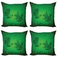 thumbnail image 1 of Ambesonne Green Throw Pillow Cover 4 Pack, Tropic Banana Tree Leaf, 16", Green, 1 of 7